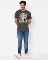 Shop Men's Grey Legendary Warrior Star Wars Official Graphic Printed Cotton T-shirt-Full