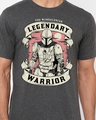 Shop Men's Grey Legendary Warrior Star Wars Official Graphic Printed Cotton T-shirt