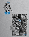 Shop Men's Grey Leo Graphic Printed Oversized T-shirt