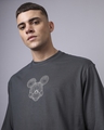Shop Men's Grey Mickey Graphic Printed Super Loose Fit T-shirt