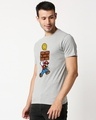 Shop Men's Grey Mario Cotton T-shirt-Full