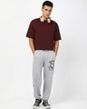 Shop Men's Grey Melange Hogwarts Graphic Printed Oversized Joggers