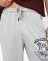 Shop Men's Grey Melange Hogwarts Graphic Printed Oversized Joggers