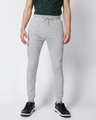 Shop Men's Grey Melange Slim Fit Trackpant-Front