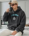Shop Men's Grey Mickey Graphic Printed Oversized Hoodies-Front