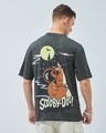 Shop Men's Grey Scooby Doo Graphic Printed Oversized T-shirt-Front