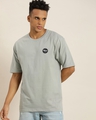 Shop Men's Grey Monsters are Real Graphic Printed Oversized T-shirt-Front