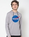 Shop Men's Grey NASA Meatball Logo Hoodie T-shirt-Front