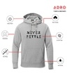 Shop Men's Grey Never Settle Typography Hoodie-Design