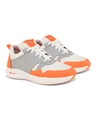 Shop Men's Grey & Orange Color Block Running Shoes-Full