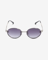 Shop Men's Grey Oval Polarised Lens Sunglasses-Full
