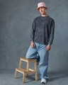 Shop Men's Dark Grey Oversized Acid Wash T-shirt