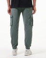 Shop Men's Grey Oversized Cargo Jogger Pants-Full