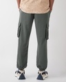 Shop Men's Grey Oversized Cargo Joggers-Full