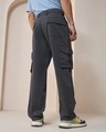 Shop Men's Grey Oversized Cargo Pants-Full