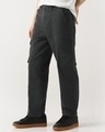 Shop Men's Grey Oversized Cargo Pants-Front