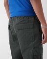 Shop Men's Grey Oversized Cargo Parachute Pants