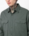 Shop Men's Grey Oversized Cargo Shirt