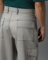 Shop Men's Grey Oversized Cargo Pants