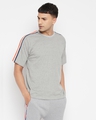 Shop Men's Grey Oversized Cotton T-shirt-Full