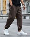 Shop Men's Grey Oversized Joggers-Front