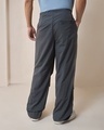 Shop Men's Grey Oversized Parachute Pants-Full