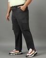 Shop Men's Dark Grey Oversized Plus Size Cargo Pants-Design
