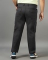 Shop Men's Dark Grey Oversized Plus Size Cargo Pants-Full