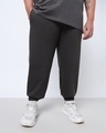 Shop Men's Grey Oversized Plus Size Joggers-Front