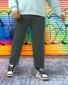 Shop Men's Grey Oversized Plus Size Joggers-Front
