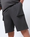 Shop Men's Grey Oversized Plus Size Shorts-Front