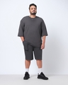 Shop Men's Grey Oversized Plus Size Shorts-Full