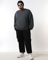 Shop Men's Grey Oversized Plus Size Sweatshirt-Full