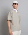 Shop Men's Grey Oversized Polo T-shirt-Design