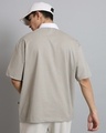 Shop Men's Grey Oversized Polo T-shirt-Full