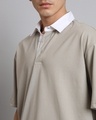 Shop Men's Grey Oversized Polo T-shirt