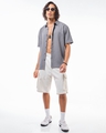 Shop Men's Grey Textured Oversized Shirt-Full