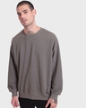 Shop Men's Grey Oversized Sweatshirt-Front