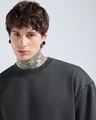 Shop Men's Grey Oversized Acid Wash Sweatshirt