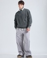 Shop Men's Grey Oversized Acid Wash Sweatshirt