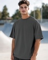 Shop Men's Grey Oversized T-shirt-Front