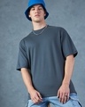 Shop Men's Grey Oversized T-shirt-Front