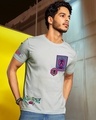 Shop Men's Grey Panther Truck Graphic Printed T-shirt-Front