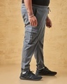 Shop Men's Grey Oversized Plus Size Cargo Jogger Pants-Design