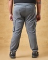 Shop Men's Grey Oversized Plus Size Cargo Jogger Pants-Full