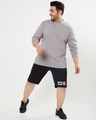Shop Men's Grey Plus Size Henley T-shirt-Full