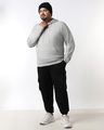 Shop Men's Grey Plus Size Hoodies-Full