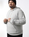 Shop Men's Grey Plus Size Hoodies-Front