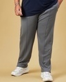 Shop Men's Grey Plus Size Track Pants-Front