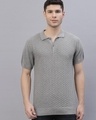 Shop Men's Grey Polo T-shirt-Front